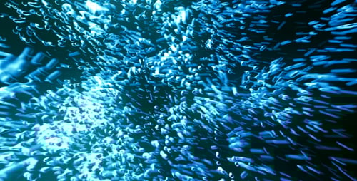 Dynamic Abstract Blue Flowing Particles Motion Background