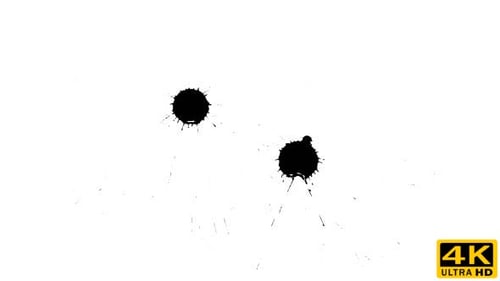Ink Splatters on a White Background