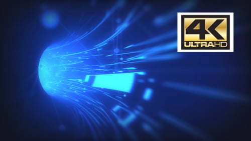 Futuristic Blue Digital Tunnel Light Speed Data Flow