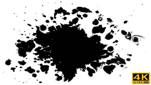 Abstract Black Ink Spreading on White Surface