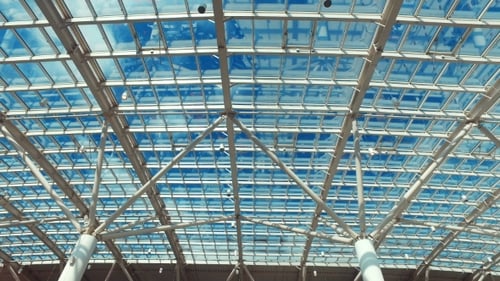 Building With Glass Roof and Steel Structure