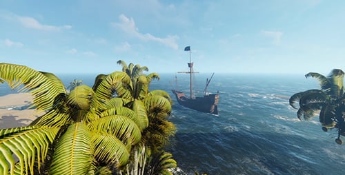 Sandy Cove Island And Ship