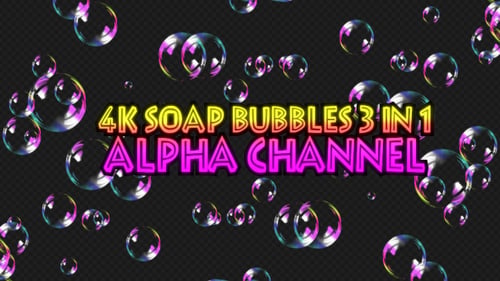 Floating Realistic Iridescent Soap Bubbles Overlay