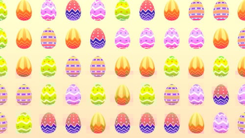 Colorful Patterned Easter Eggs Bouncing Animation Loop