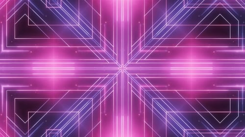Abstract Neon Glowing Lines Grid Background Animation