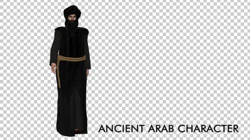 Ancien personnage arabe marchant
