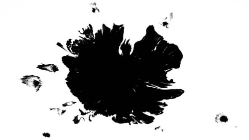 Organic Black Ink Spreading Splatter Reveal Animation