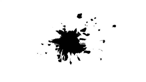 Dynamic Ink Blot Fluid Motion Reveal Transition