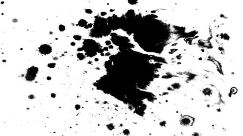 Black Ink Splatter and Flow Reveal Transition Overlay