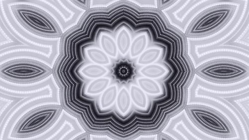 White Decorative Mandala Kaleidoscopic Background Loop