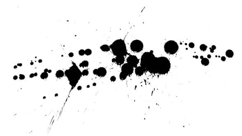 Abstract Fluid Ink Splatters Reveal Transition Effect