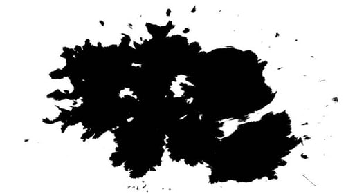 Plusieurs gouttes d'encre sur le papier humide 02