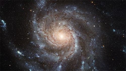 Rotating Spiral Galaxy in Cosmic Space