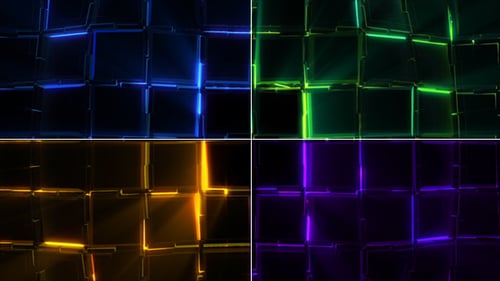 Dynamic Neon Geometric Grid Background Loop Animation