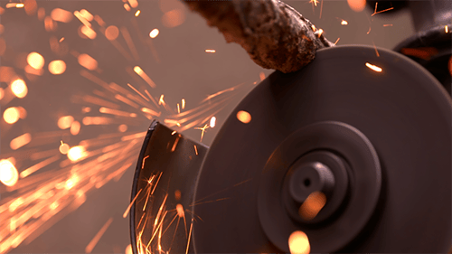 Circular Angle Grinder on Metal
