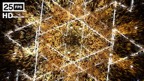 Abstract Geometric Glowing Tunnel Loop Background