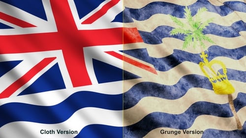 British Indian Ocean Territory Flag Waving Animation Clean and Grunge Versions
