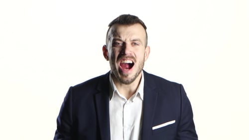 Close Up of Man Shouting in Anger