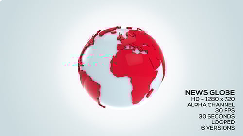 Modern 3D Spinning World Globe Animation with Multiple Colors