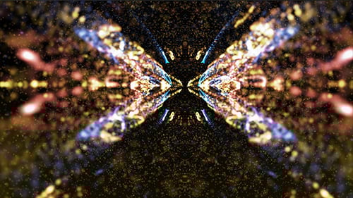 Dynamic Golden Blue Particle Light Trails Loop