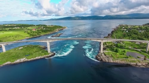 Whirlpools of the Maelstrom of Saltstraumen, Nordland, Norway