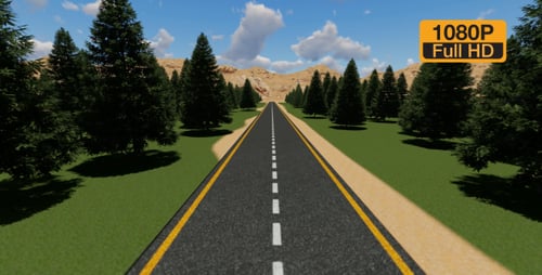 Forest highway empty road