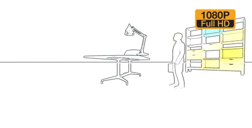 Sketch Line Art Office Business Animation