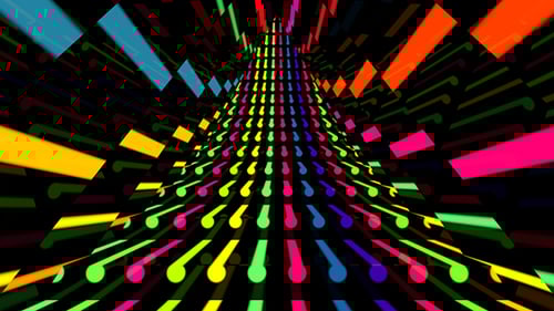 Dynamic Neon Geometric Tunnel Loop Background