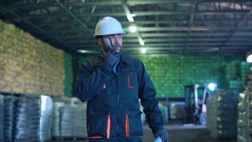 An Engineer with Blueprint