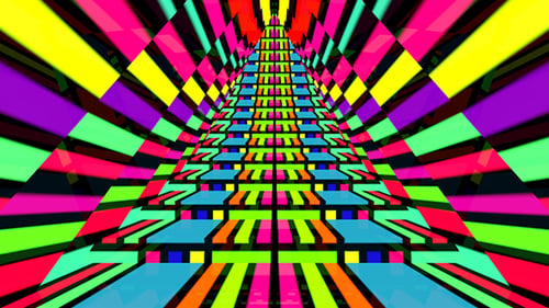 Neonlinien-Treppe