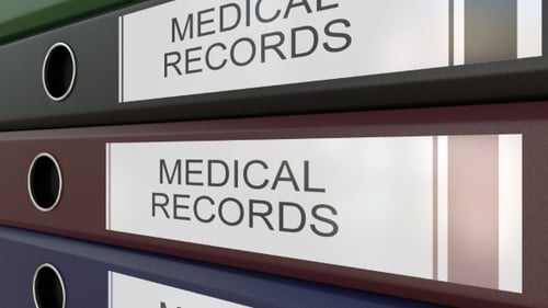 Office Binders with Medical Records Tags