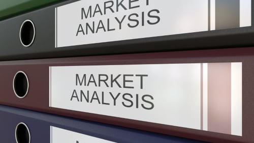 Office Binders with Market Analysis Tags Different Years
