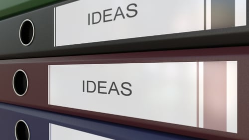 Office Binders with Ideas Tags