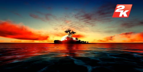 Sunset Palm Island et Surfer Man