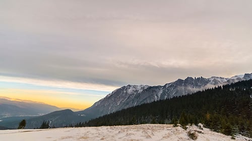 Sunset Over The Mountains Landscape