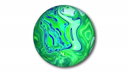 Green color animated sphere isolate on white background. A 57
