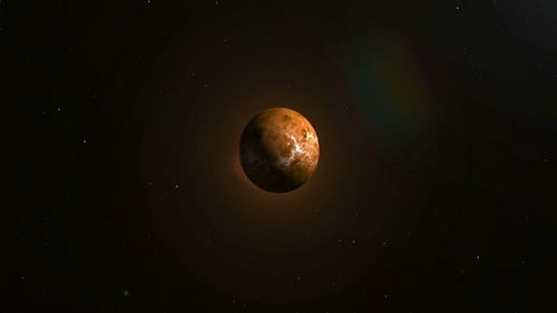 Red Planet Rotating in Deep Space Animation