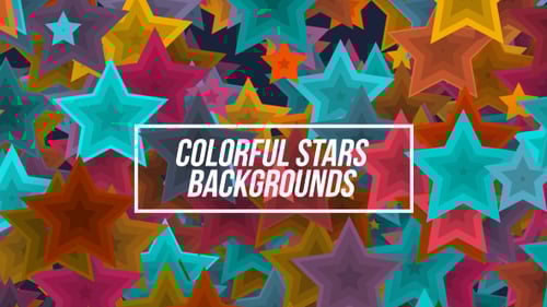Colorful Animated Geometric Stars Loop Background
