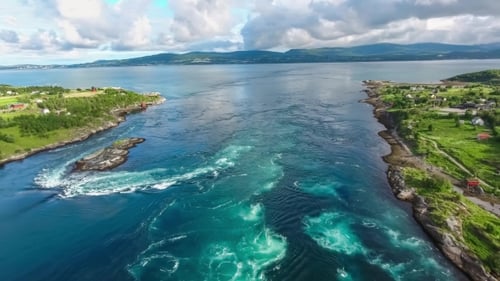 Whirlpools of the Maelstrom of Saltstraumen, Nordland, Norway