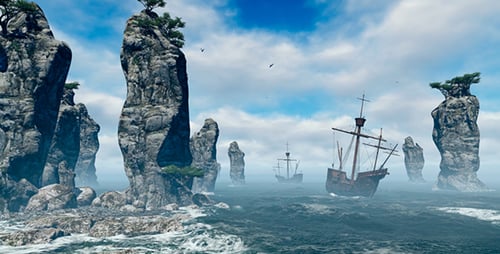 Vintage Ships In The Bay Of Stone Island