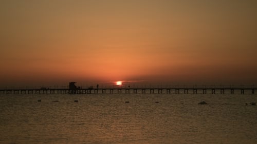 Sunrise at the Sea in the Spring