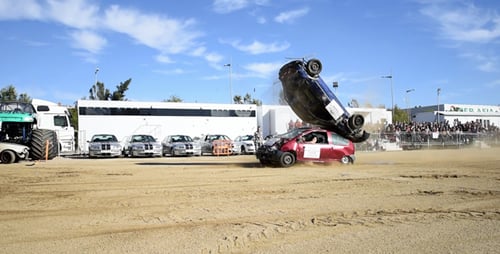 Cars Crashing and Flipping During Car Show
