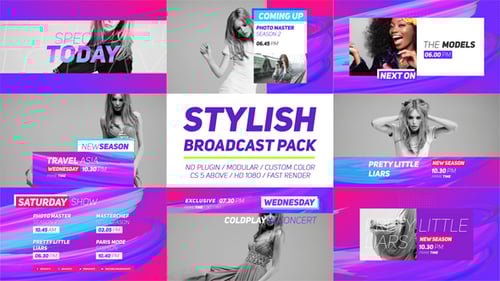 Dynamic Broadcast TV Package with Vibrant Abstract Fluid Graphics