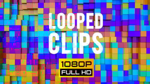 Colorful Undulating Cubes Abstract Geometric Background Loop