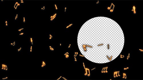 Golden Musical Notes Falling Loop Animation