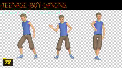 3D Animated Boy Dancing with Alpha Channel