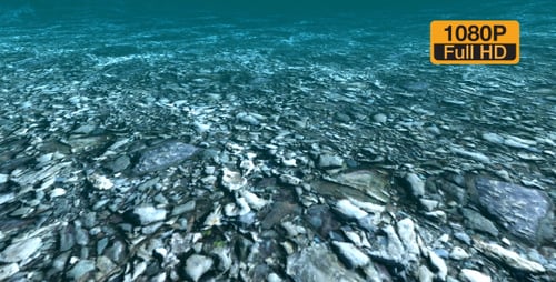Clear Water Flowing Over a Rocky Seabed Loop Background