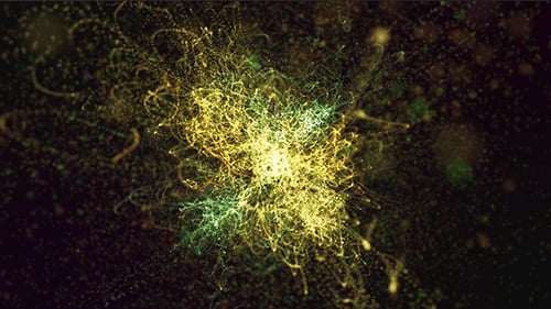 Arrière-plan abstrait de belles particules d'or (Ultra HD)