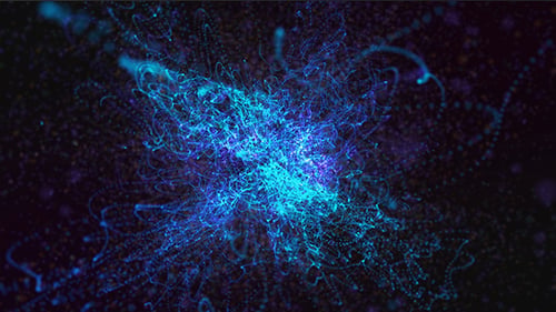 Beautiful Blue Particles Abstract Background