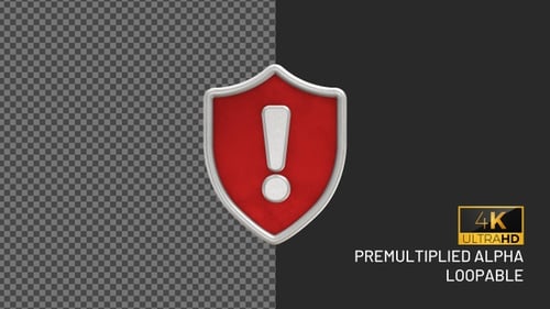 Attention Rotating Looping Badge with Alpha Channel